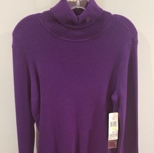 Rib knit turtleneck sweater